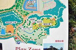 公園の案内図にも西宮城が載っています
