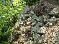 石垣が多数残る八幡城跡
